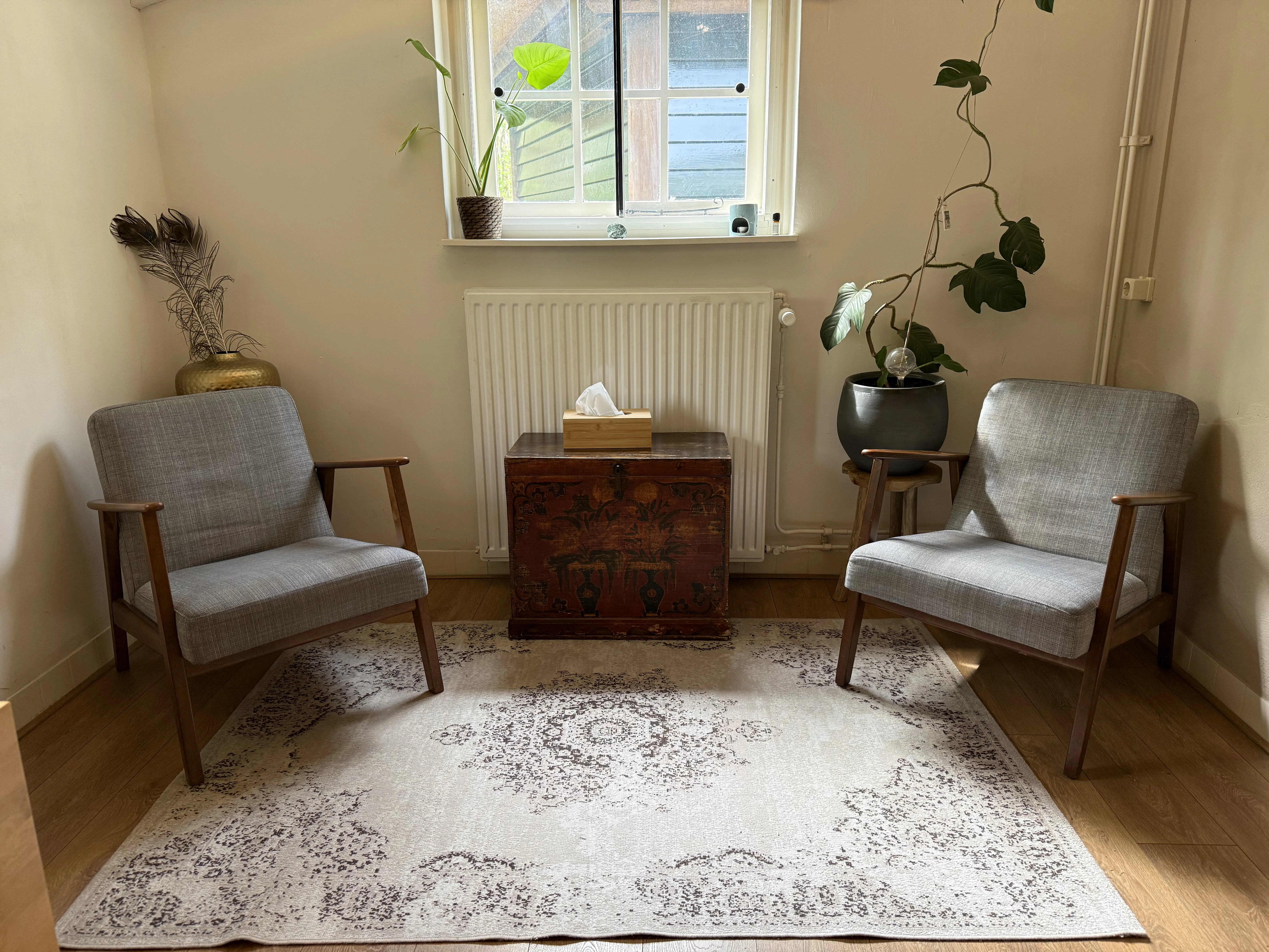A warm, inviting therapy space for couples in Leiden